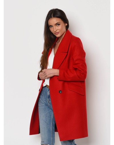Pudełkowy płaszcz czerwony