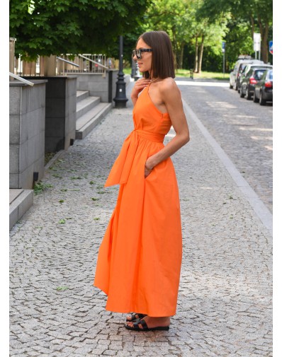 Sukienka na jedno ramie orange