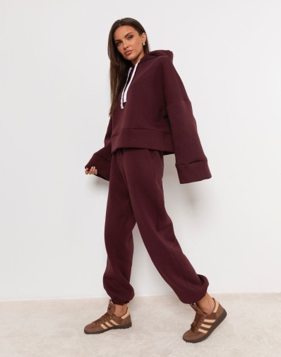 Bluza Kiki z szerokimi rękawami burgund