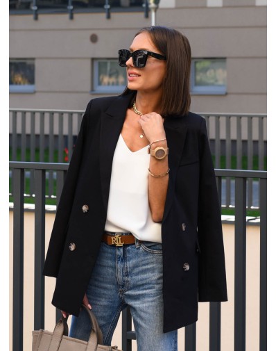 Dwurzędowa marynarka Melisa czarna GAT II