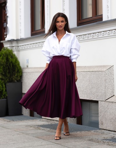 Spódnica z Kontrafałdami Wino