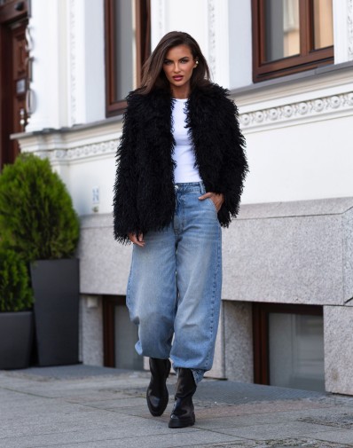 Futerko z Długim Włosiem Czarne