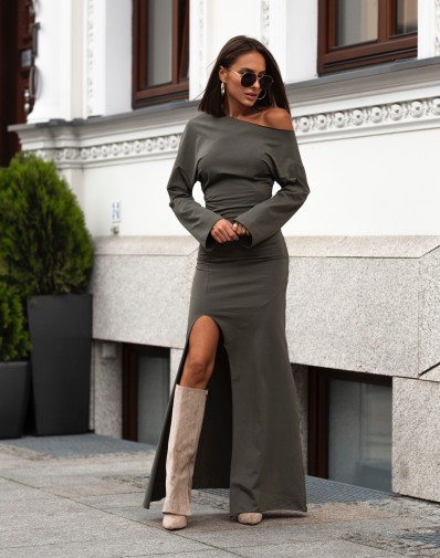 Dzianinowa sukienka Ramona Khaki