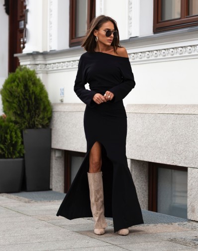 Dzianinowa sukienka Ramona Czarna