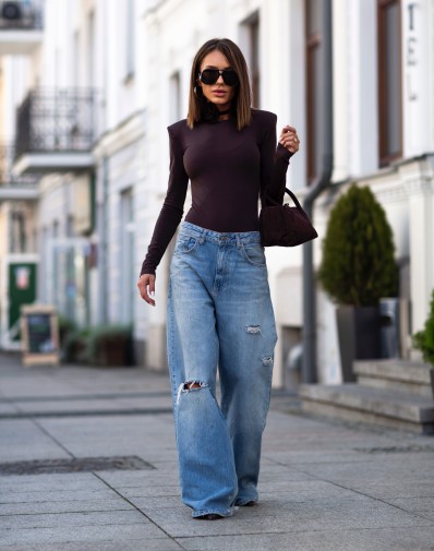 Dzianinowe body Charms z Różą Czekoladowe