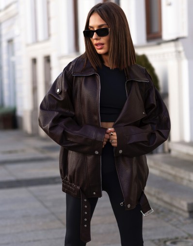 Ramoneska z Eko Skóra Elly Czekoladowa