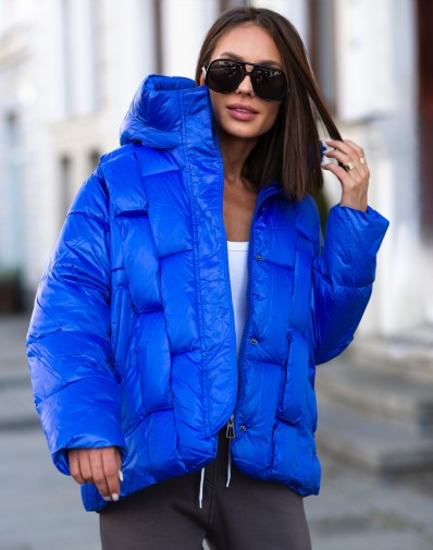 Kurtka Zimowa Pikowana Niebieska