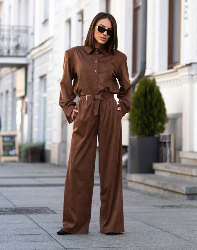 Komplet Mali Zamsz Camel