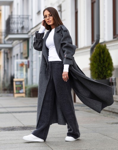 Spodnie Szerokie Kid moher Grafit