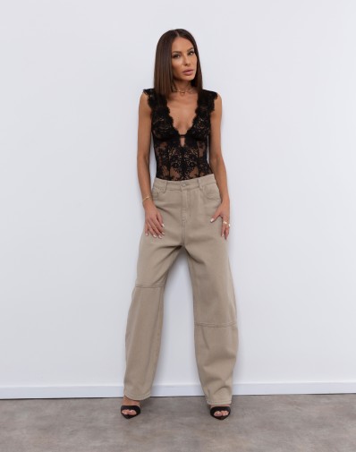 Dzinsy Typu Balloon Beż