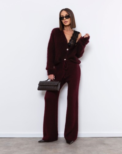 Spodnie Szerokie Kid moher Bordo