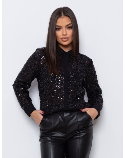 Błyszcząca koszula z cekinami
