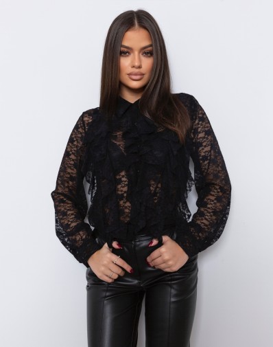 Koronkowa Koszula z Falbankami