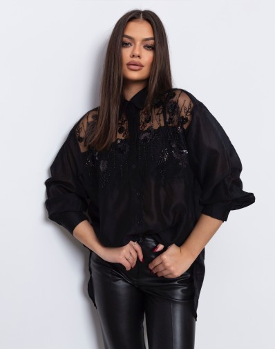 Koszula z Ozdobną Transparentną Górą