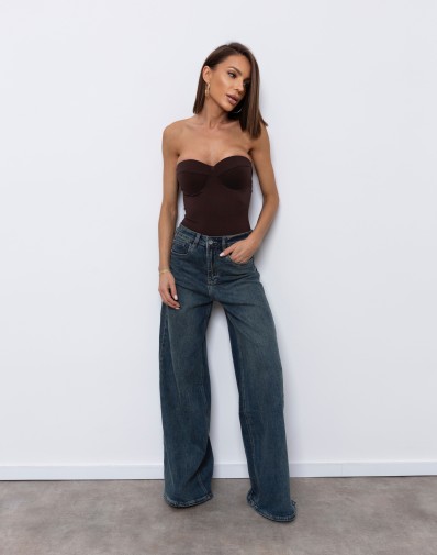 Spodnie z Szerokimi Nogawkami Jasny Jeans