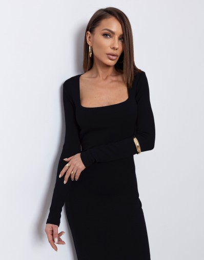 Sukienka Midi z dekolotem Karo