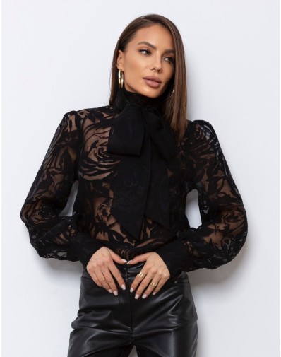 Koszula Lidia Z Szarfą Czarna