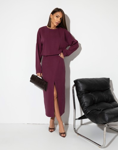 Spódnica Rosmeri burgundowa