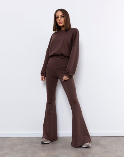 Spodnie dresowe Harper z Rozszerzanymi  Nogawkami Brąz