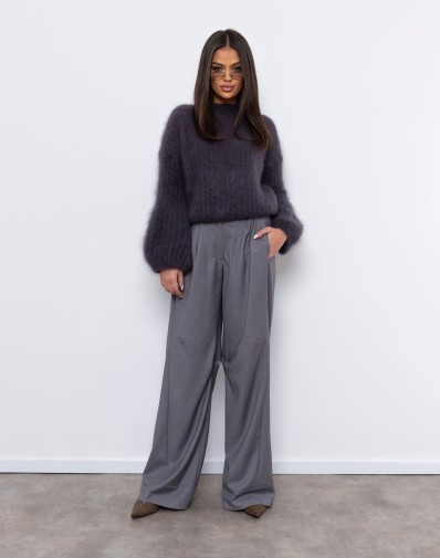 Spodnie Nera o szerokim kroju Szare GAT II