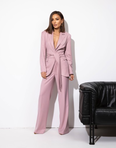 Marynarka Orlando taliowana z paskiem Liliowa