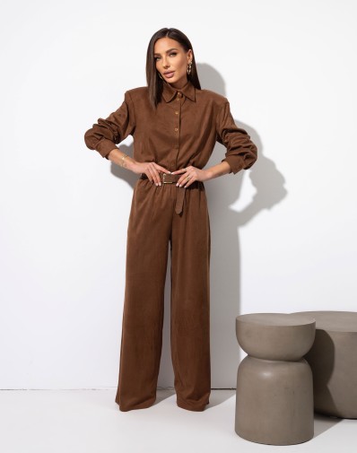 Komplet Mali Zamsz Camel