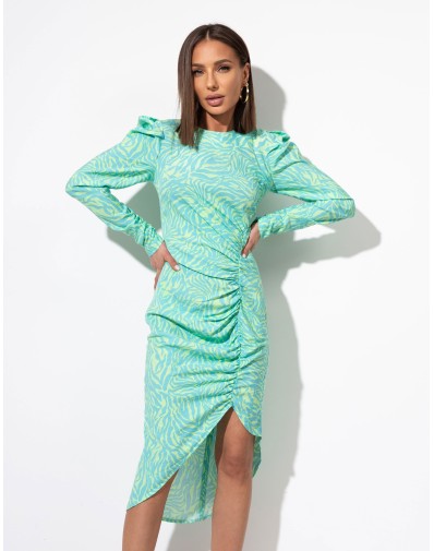 Sukienka Amara z asymetrycznym przodem zielona