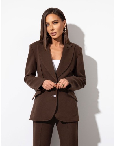 Marynarka Taliowana Eva Brąz