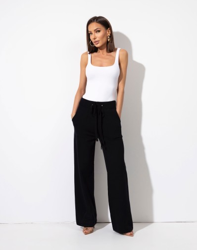 Spodnie Sweterkowe z Szeroką Nogawką Mori