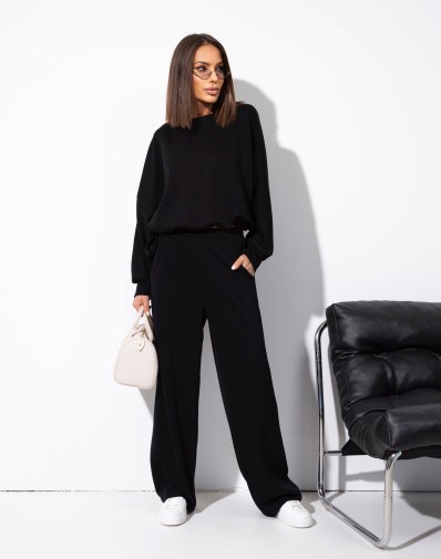 Komplet 2-częściowy z lampasem Dalia Czarny