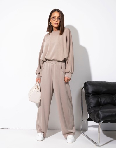 Komplet 2-częściowy z lampasem Dalia Beż