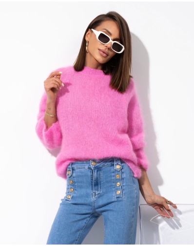 Klasyczny Sweter bez Zapięć Róż