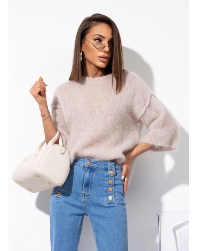 Sweter Kid Moher 3/4 Jasny Beż