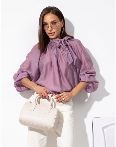 Koszula Ana z wiązaniem Jasny Fiolet