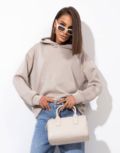 Masełkowa Bluza z Kapturem Beż