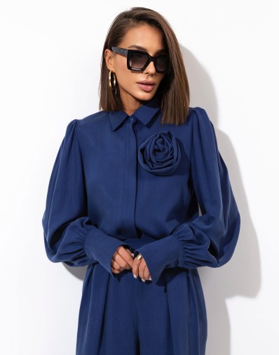 Koszula Rosmeri z kwiatem Granat