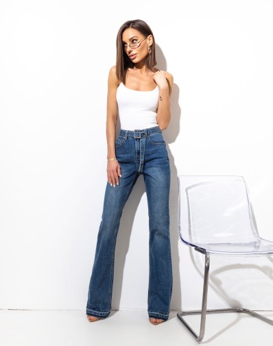 Spodnie Dzwony z Ozdobną Klamrą 7002