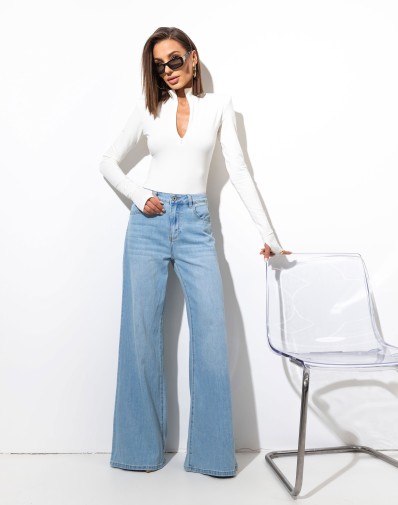 Spodnie Jasny Jeans Szeroka Nogawka  3D-1709