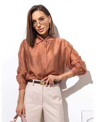 Koszula Transparentna Miedziana A2332