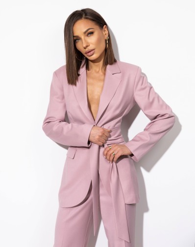 Marynarka Orlando taliowana z paskiem Liliowa GAT I