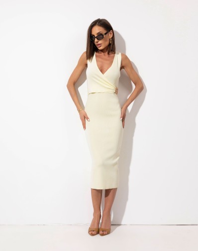 Sukienka Sweterkowa Midi Waniliowa GAT II