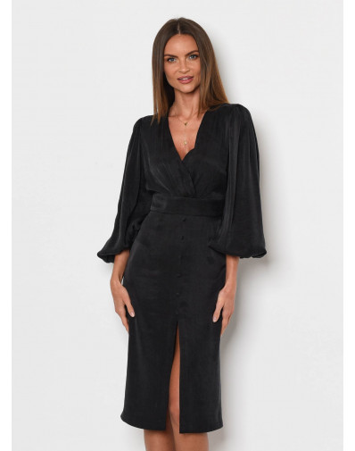 Sukienka Tena z wiskozy czarna GAT  II