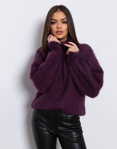 Sweter z Golfem Kid Moher Fiolet GAT II