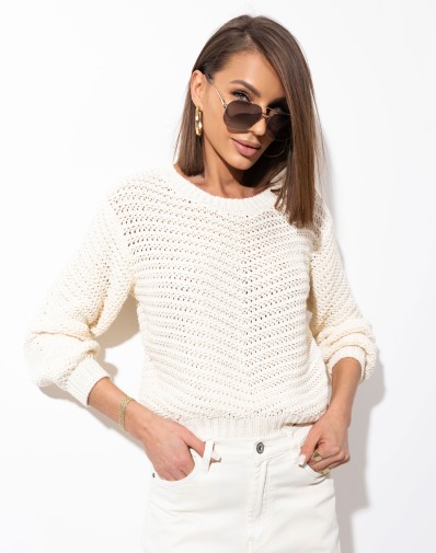 Sweterek Pleciony Maglia Beż 6710-06