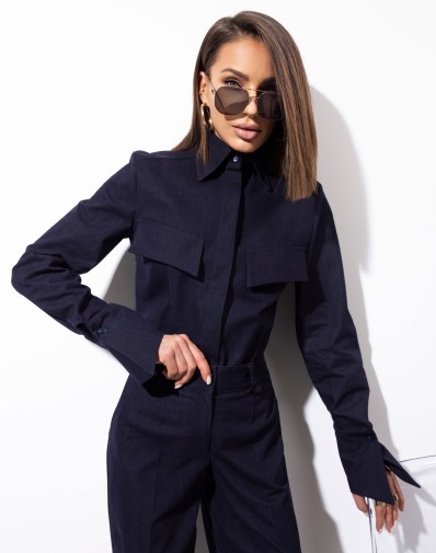 Komplet Olivia Granatowy Dżins