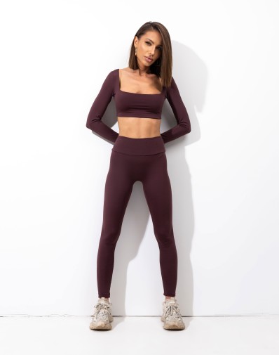 Legginsy Mella z Wąską Nogawką Fiolet