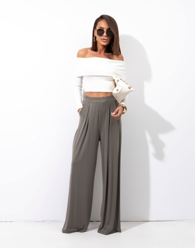 Spodnie z Lejące Tkaniny Khaki 5055-06