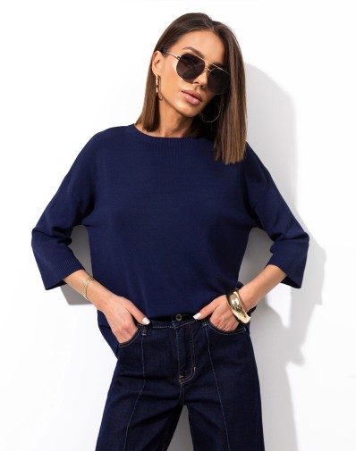 Klasyczny Sweter Maglie Granat 25063-06