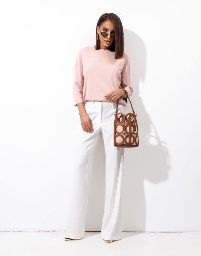 Klasyczny Sweter Maglie Róż 25063-06