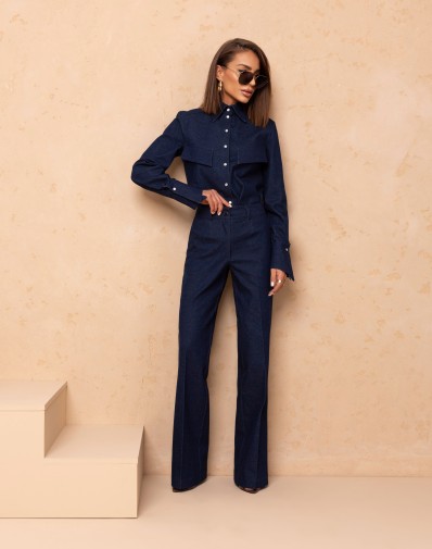 Komplet Olivia Granatowy Dżins z napami